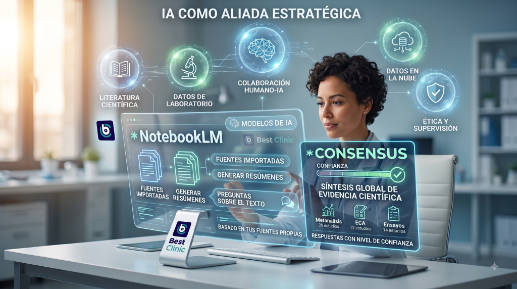 Inteligencia artificial medicos consensus notebook perplexiti open evidence